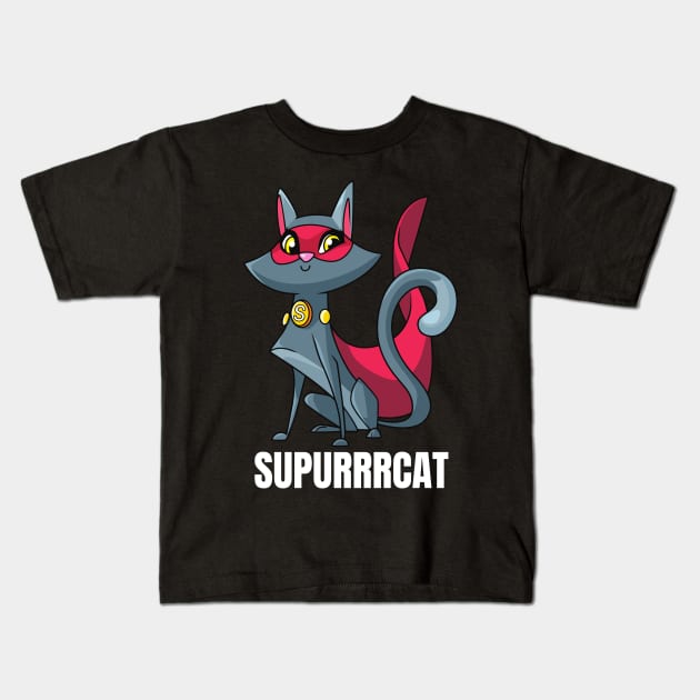 SuperCat! Supurrrcat! Kids T-Shirt by nathalieaynie